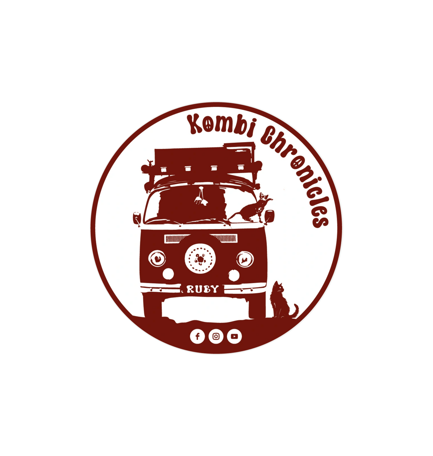 White Printed Circle Sticker Front