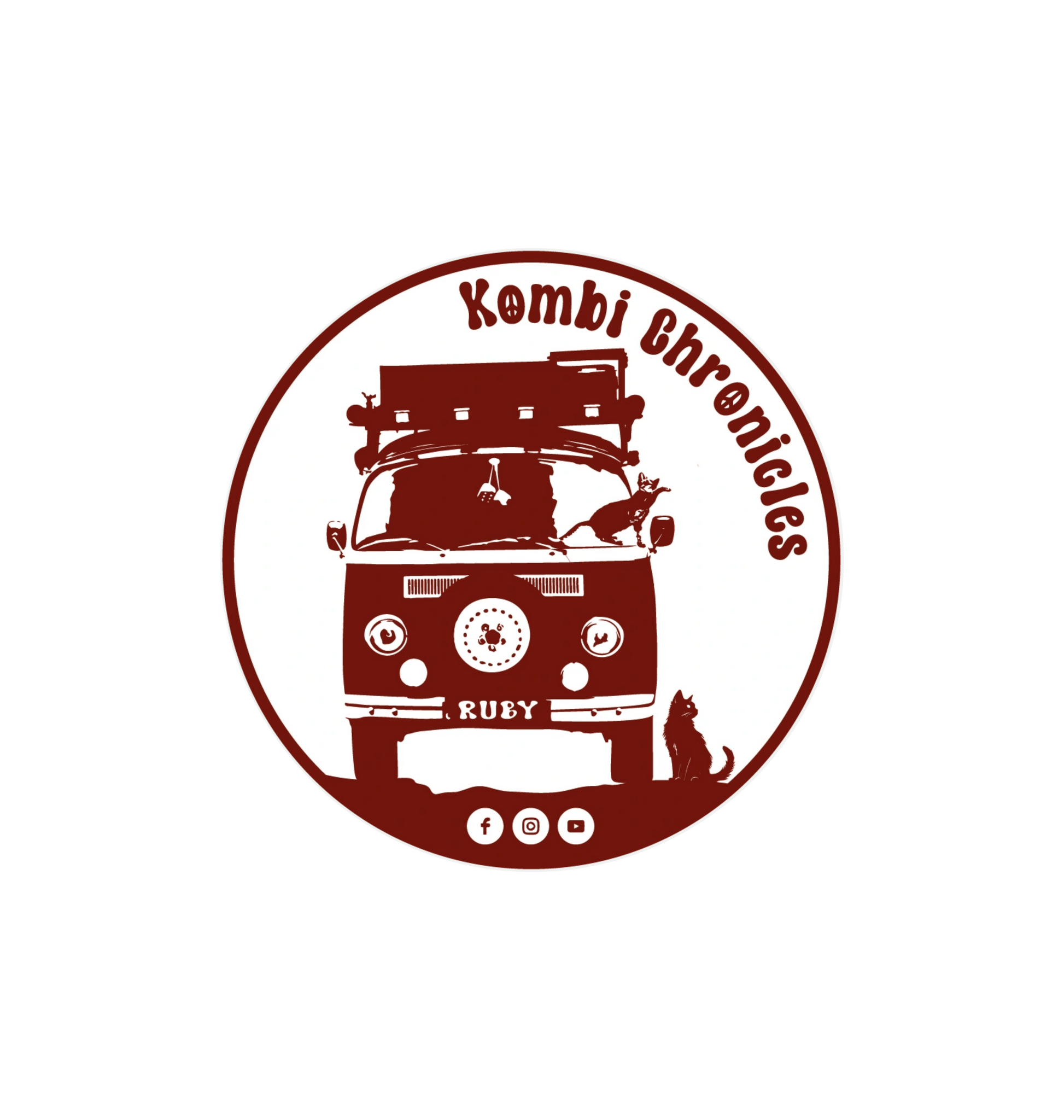 White Printed Circle Sticker Front