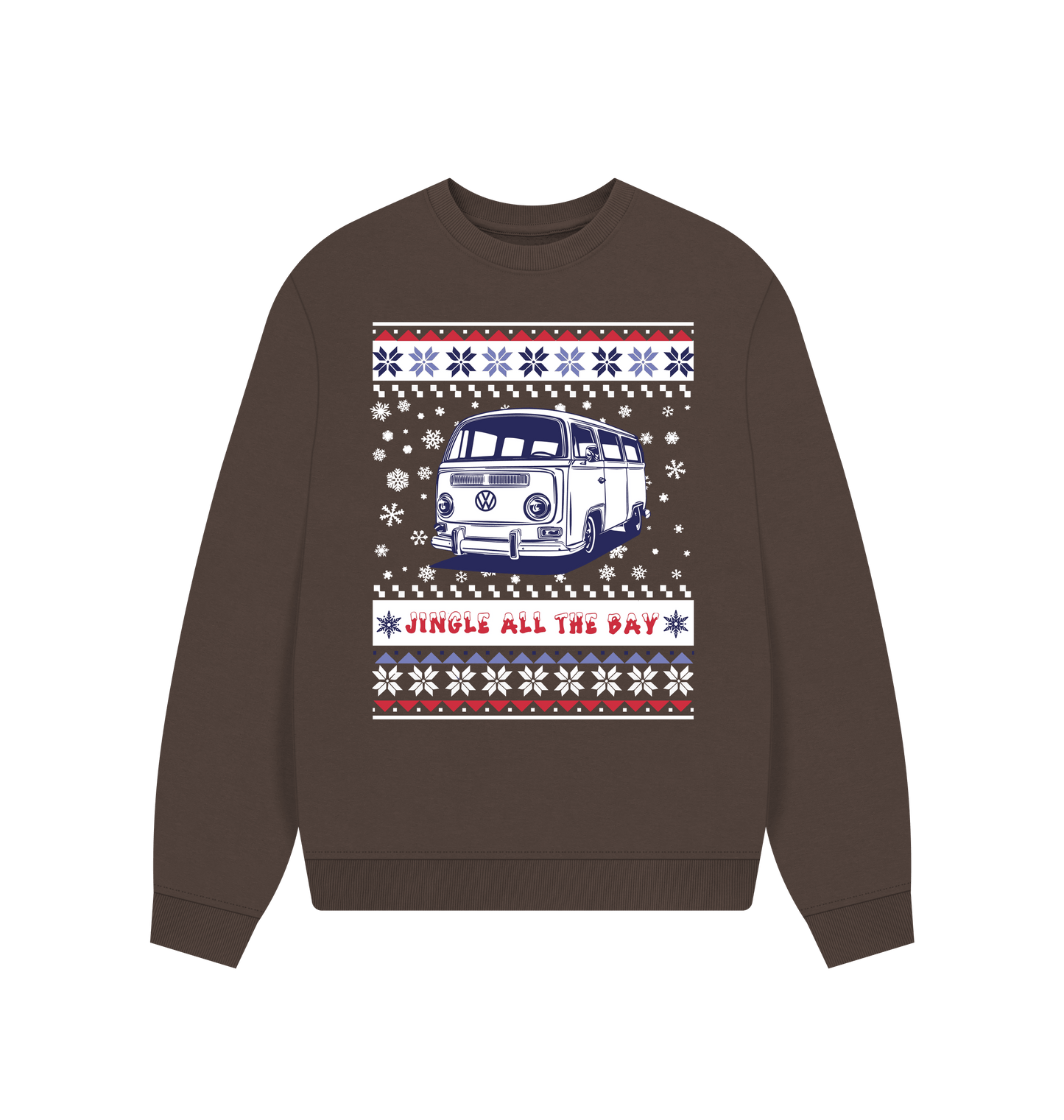 Chocolate Printed Sweater Front