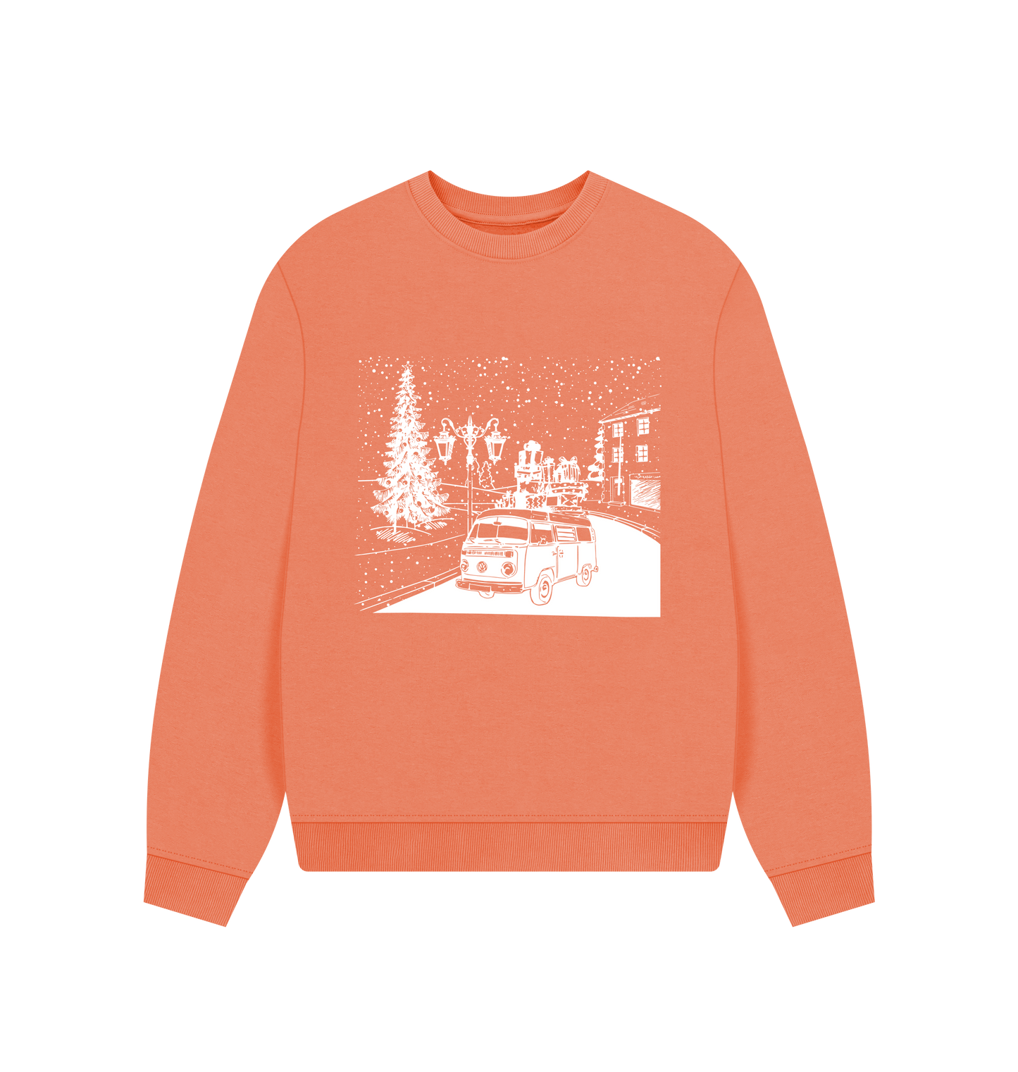 Apricot Printed Sweater Front