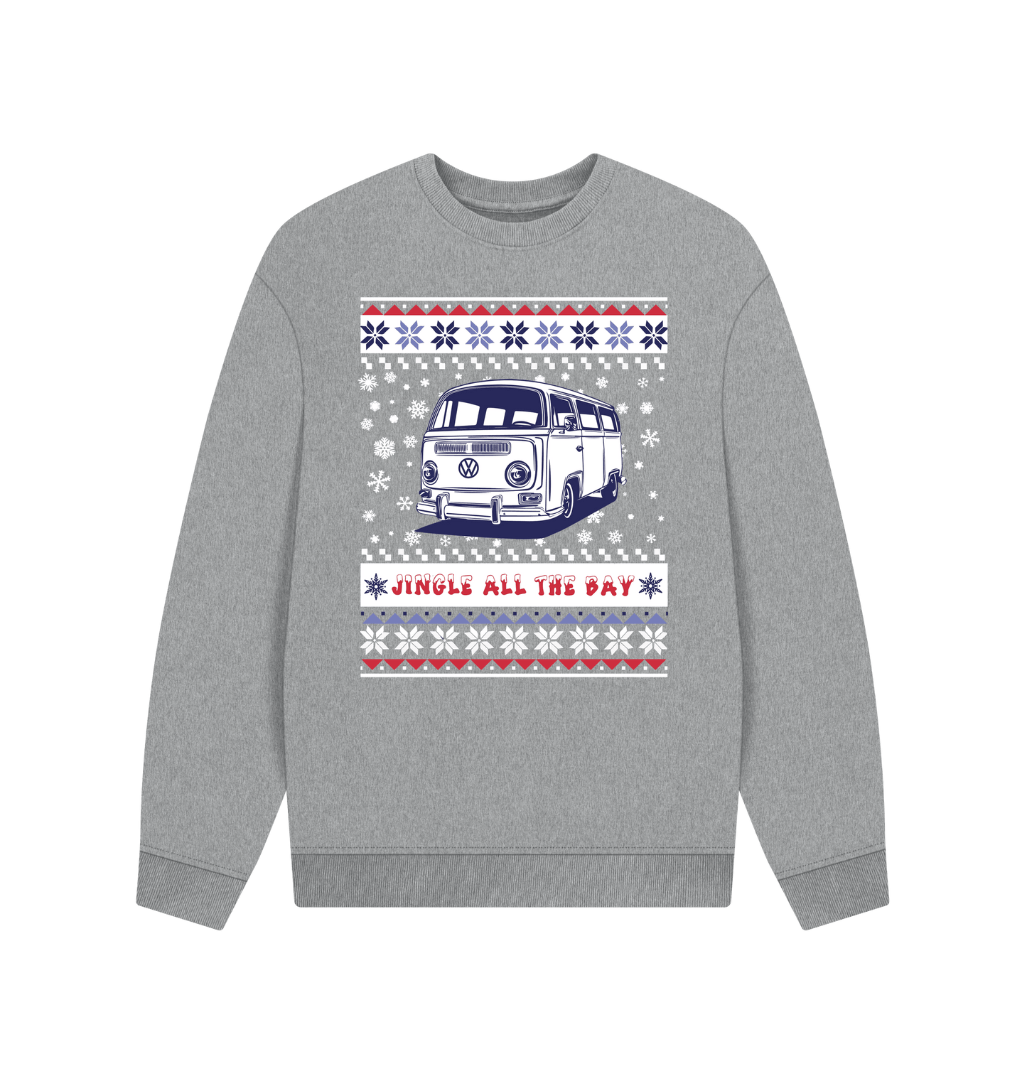 Athletic Grey Printed Sweater Front