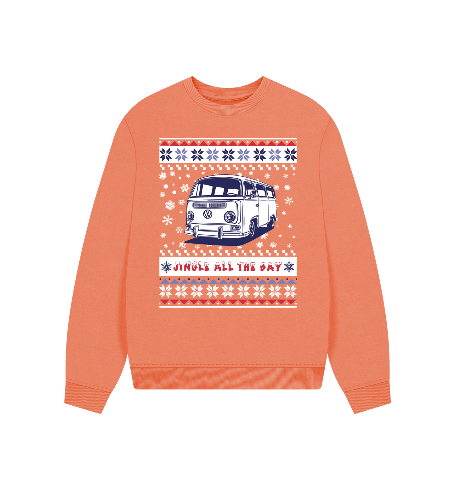 Apricot Printed Sweater Front
