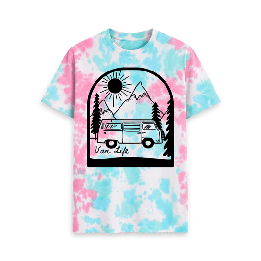 Pastel Tie Dye Printed Premium T-Shirt Front